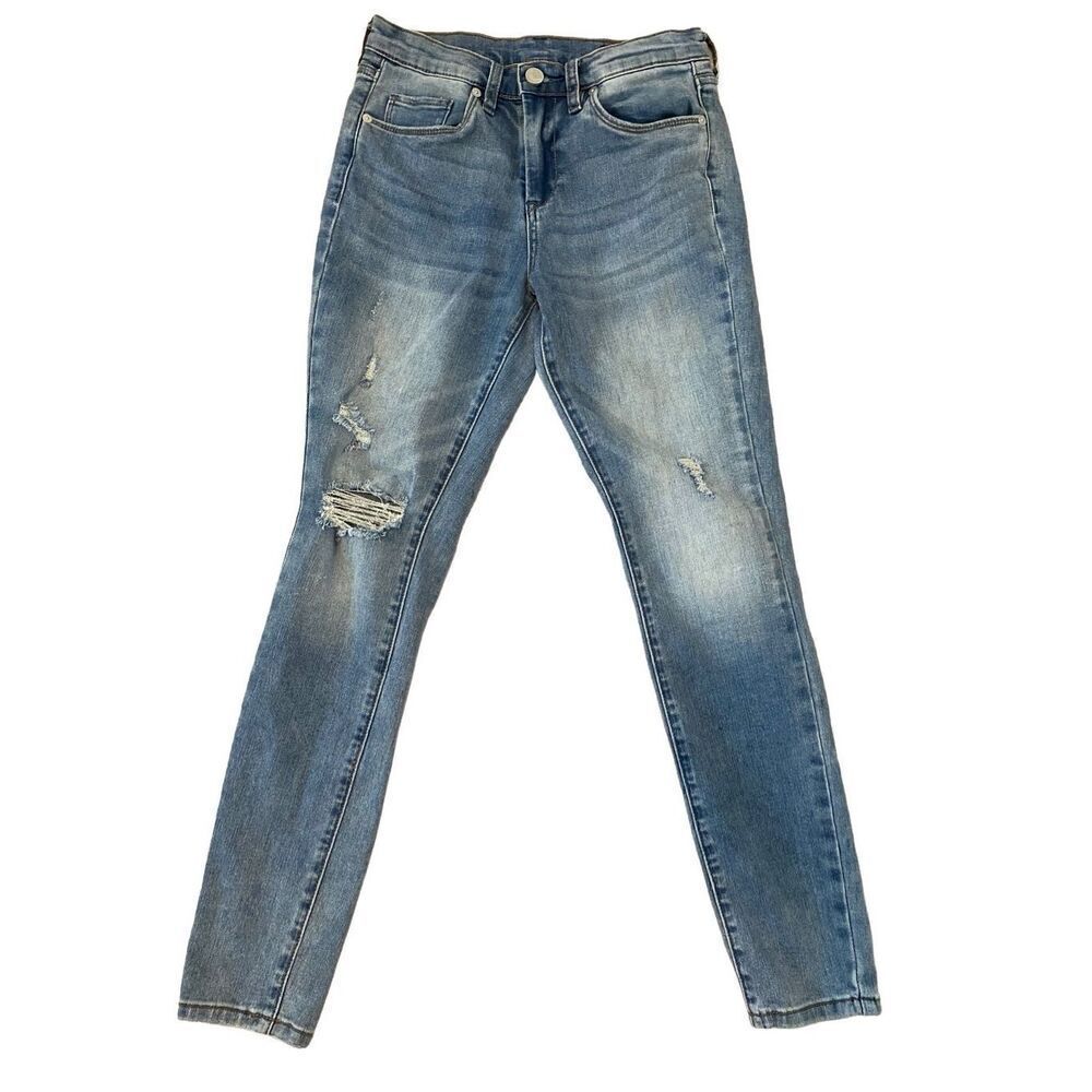 Blank NYC The Great Jones High Rise Skinny Distressed Jeans Straight Leg Sz 24